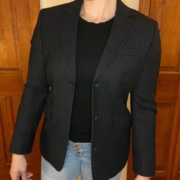 Brooks Brothers Black Blazer Tailored Wool-Blend Sport Coat - Picture 2 of 9